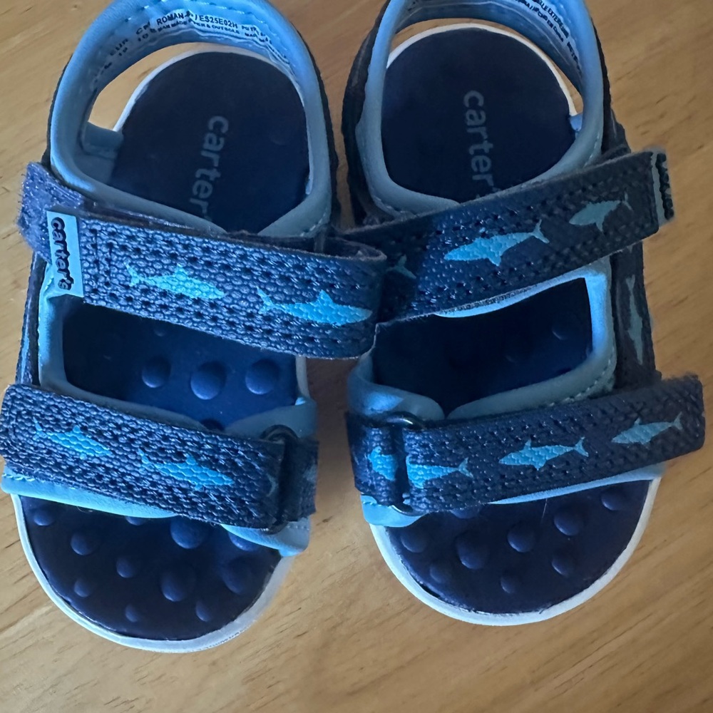 Carter's Navy Shark Print Kids Sandals